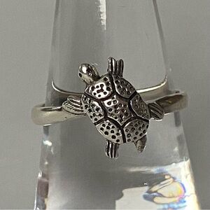 Sea Turtle Ring Sterling Silver Size 10 925 band ocean beach animals sand EUC